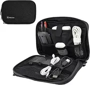 Pelican Electronic Organizer Travel Case - Portable Tech Pouch with Multiple Storage Mesh Pockets for Cables, Cords, Chargers, Power Bank, AirPods - Airplane Travel Essentials Bag - Black