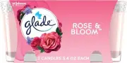 Glade Candle Jar, Air Freshener, Rose & Bloom, 3.4 Oz, 2 Count