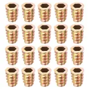 100Pcs Threaded Inserts, M8-1.25x18 Zinc Alloy Hex-Flanged Nut Threaded Inserts