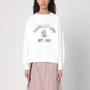 [Prada] White sweatshirt with logo S White