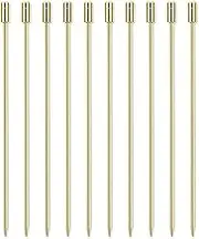10 Pcs Stainless Steel Cocktail Picks, Reusable Fruit Sticks Stainless Steel Martini Skewers Olive Drink Picks Set for Holiday Party Events