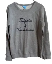 Draper James Tailgates And Touchdowns Graphic Crewneck Sweatshirt Grey