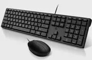 HP 225 USB Wired Keyboard Combo for Business - Full-Sized USB 3.0 Type-A Comfortable Reliable Ergonomic Plug & Play