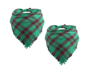 2 pieces Pet fringe classic plaid drool towel Pet scarf Pet drool towel*style2***