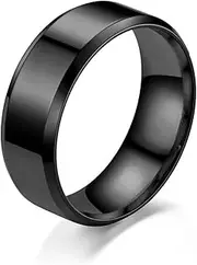 [Mijradge] Mens Womens Wedding Rings Titanium Steel Simple Plain Engagement Statement Band Ring for Men Comfort Fit Size 9-13