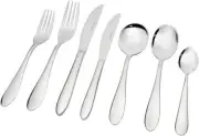 Stanley Rogers Noah Cutlery 70-Pieces Set, Silver Dishwasher Safe, Modern Style