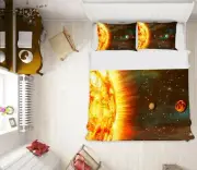 3D Sun Planet Mars ZHUA001 Bed Pillowcases Quilt Duvet Cover Set Queen King Amy