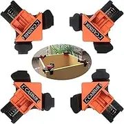 C CASIMR 90 Degree Corner Clamp, 4 Pack Adjustable Single Handle Spring Loaded Right Angle Clamp,Swing Woodworking Clip Clamp Tool