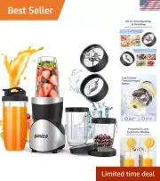 Nutritious Smoothie Blender Combo: 900W Power, Portable Cups & Easy Maintenance