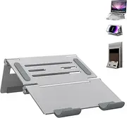 PHOCAR Multifunctional All-in-One Aluminum Stand for MacBook Air 13, MacBook Pro 14, iPhone, iPad and Laptop