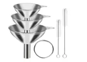 VOPTON 6 Pcs Stainless Steel Mini Funnels for Kitchen Use. Large Tiny Small Funn