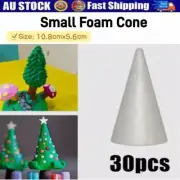 30pcs Foam Cone 10cm Craft Christmas Tree Small Art White Xmas Decoration Gift