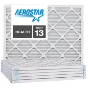 Aerostar 8x14x1 MERV 13, Pleated Air Filter, 8x14x1, Box of 6, Made in the USA