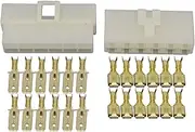 6.3mm 12 Pin DJ7121-6.3-11/21 Automotive Connector Cable Terminal Plug Kits Motorcycle Car Terminal Male Female(10 Sets)