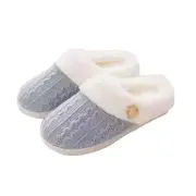 Catzon Womens House Slippers Comfy Memory Foam Insole with Fluffy Plush Lined-LightBlue