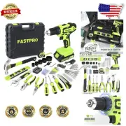 Versatile 177-Piece Tool Set with Cordless 20V Drill for Home Repair Projects
