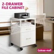 2 Drawers File Cabinet Office Filing Storage Rolling Lateral Document Organiser