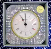 Royal Limited Crystal Mantle Shelf Clock 24% Lead Base Style 9162 Cube W Germany