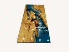 Glossy Epoxy Table Top Resin Table Walnut Custom Order Restaurant & Bar
