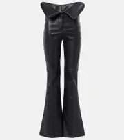 [McQueen] McQueen High-rise leather pants AU 10 black