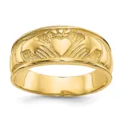 14K Yellow Gold Ladies Claddagh Band