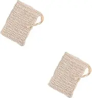 WOONEKY 2sets Foaming Net Soap Pouch Sack for Cleaning Storing Net Soap Drawstring Closure Quick Drying Australian Made 5pcs*2
