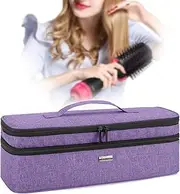 Teamoy Double-Layer Travel Storage Bag Compatible with Revlon One-Step Hair Dryer and Volumizer Hot Air Brush and Attachments, Purple(Bag Only)