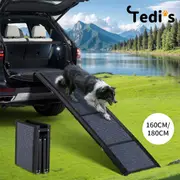 Tedi's Dog Ramp for Car,Portable Folding Dog Stairs with Non-Slip Rug Surface,Heavy Duty Aluminum Frame,Extra Wide Pet Stairs for Medium Large Dogs,Outdoor Dog Steps for Car SUV,Pet travel Ladders