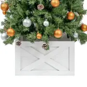 Wooden Christmas Tree Collar Box,22In Rustic Christmas Tree Skirt,Vintage Wea...