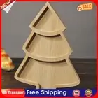 Wooden Serving Tray Christmas Tree Tray Plate for Home (Pointy Tree Divided) AU