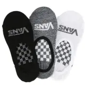 Girls Van's 3 Pack Canoodle No Show Socks Checker Black White Gray US 1-6 NWT