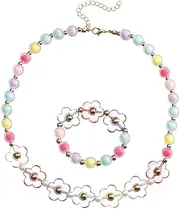 SUPVOX 's Jewelry Set Girls Necklace and Bracelet Beaded Charm Set Flower Necklace Safe Adorable for Boys and Girls