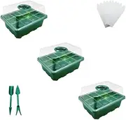 AIMALL 3/5/10 Set 12 Hole Plant Seed Grow Box Propagation Nursery Seedling Starter Tray– Premium PET Material for Plant Propagation – Unique Clear Design for Easy Observation