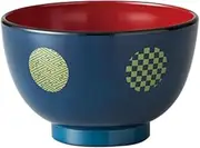 Nakajima Auspicious Pattern Soup Bowl, Indigo, Size: Approx. φ4.2 inches (10.8 cm), H2.7 inches (6.8 cm), 24-463253