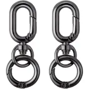 2 Sets Double Opening Swivel Clasp Clips, Metal Swivel Spring Snap Hooks, Key