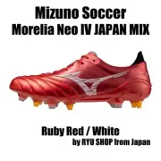 Mizuno Soccer Cleats Morelia Neo IV JAPAN MIX P1GC253060 Ruby Red / White