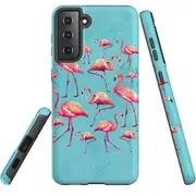 For Samsung Galaxy S22+ Plus Case, Armour Cover, Flamingoes