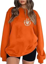 Numaller Halloween Sweatshirts for Women Ghost Oversized Crewneck Sweatshirt Cute Pumpkin Graphic Hoodies Fleece Pullover