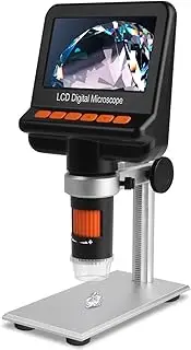 LCD Digital Microscope with Polarizer, USB Electron Microscope for SMD Soldering Work Jewelers Coins Collection