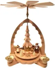 Alexander Richard Christmas Pyramid - Santa, Children and Toys Natural - 9.5"H