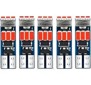Ruiandsion T5 LED Bulbs 10-30V Red 3014 Chips for Dashboard Instrument Panel Gauge Cluster Indicator Light, Canbus Error Free, Easy Install 5PCS