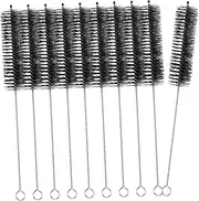 LIGIGWASH 10pcs BBQ Net Cleaning Set Barbecue Cleaning Brush Stainless Steel Tube Brush Tube Cleaning Brush Barbecue Net Cleaning Brush Tube Cleaner Clean Brush 304 Stainless Steel Black