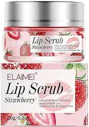 Peach Lip Scrub, Exfoliating Dead Skin Moisturizer Lip Scrubs, Fruit Strawberry Orange Peach Soft Lip Cream, Smooth Lip Balm, Anti Age Lip Wrinkle Gel, Natural Gentle Lip Care 20G