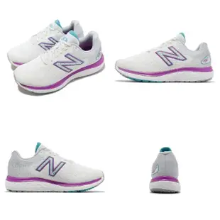 【NEW BALANCE】慢跑鞋 W680 V7 D 寬楦 女鞋 白 紫 反光 緩震 路跑 運動鞋 NB 紐巴倫(W680WN7-D)