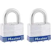 2 MASTER LOCK 3D LAMINATED STEEL KEYED PADLOCK 9/32" X 3/4"