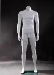 Display Mannequin Male Dress Form Headless High Gloss White WEN4BW