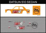 Hot Wheels (1/64), Datsun Sedan "TEQ" Waterslide, Printed White First, Decals