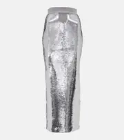[Alex Perry] Alex Perry Denton sequin-embellished maxi skirt AU 14 silver