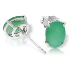 1.8 Carat 14K Solid White Gold Stud Earrings Natural Emerald