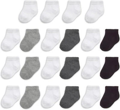Baby 22-Pack Grow & Fit Flex Zones Low Cut Stretch Socks - Unisex, Girls, Boys
